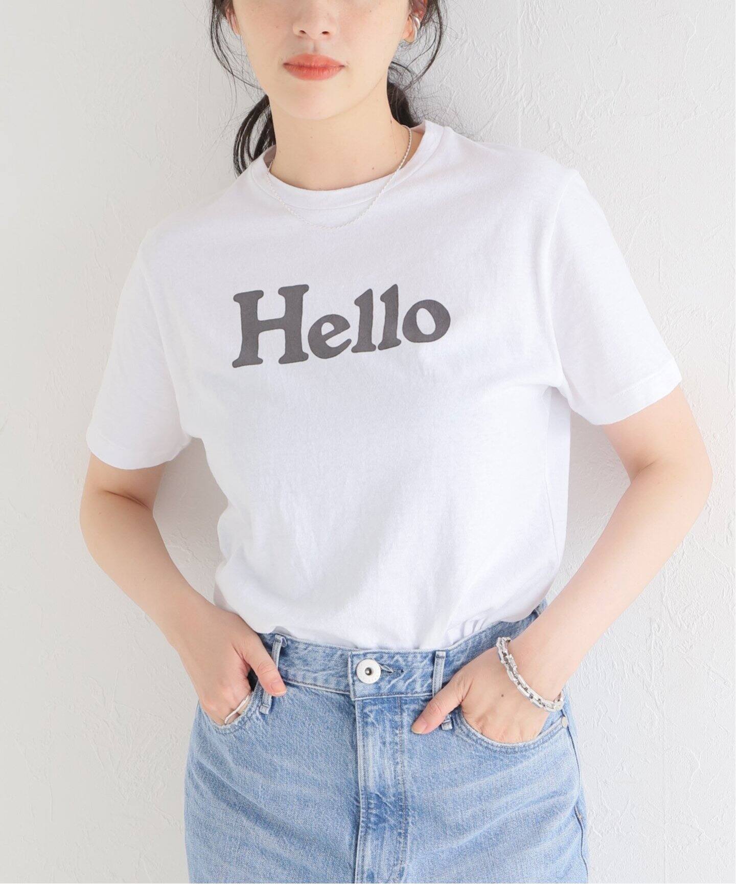 MADISONBLUE/マディソンブルー】HELLO CREW NECK TEE（Tシャツ  