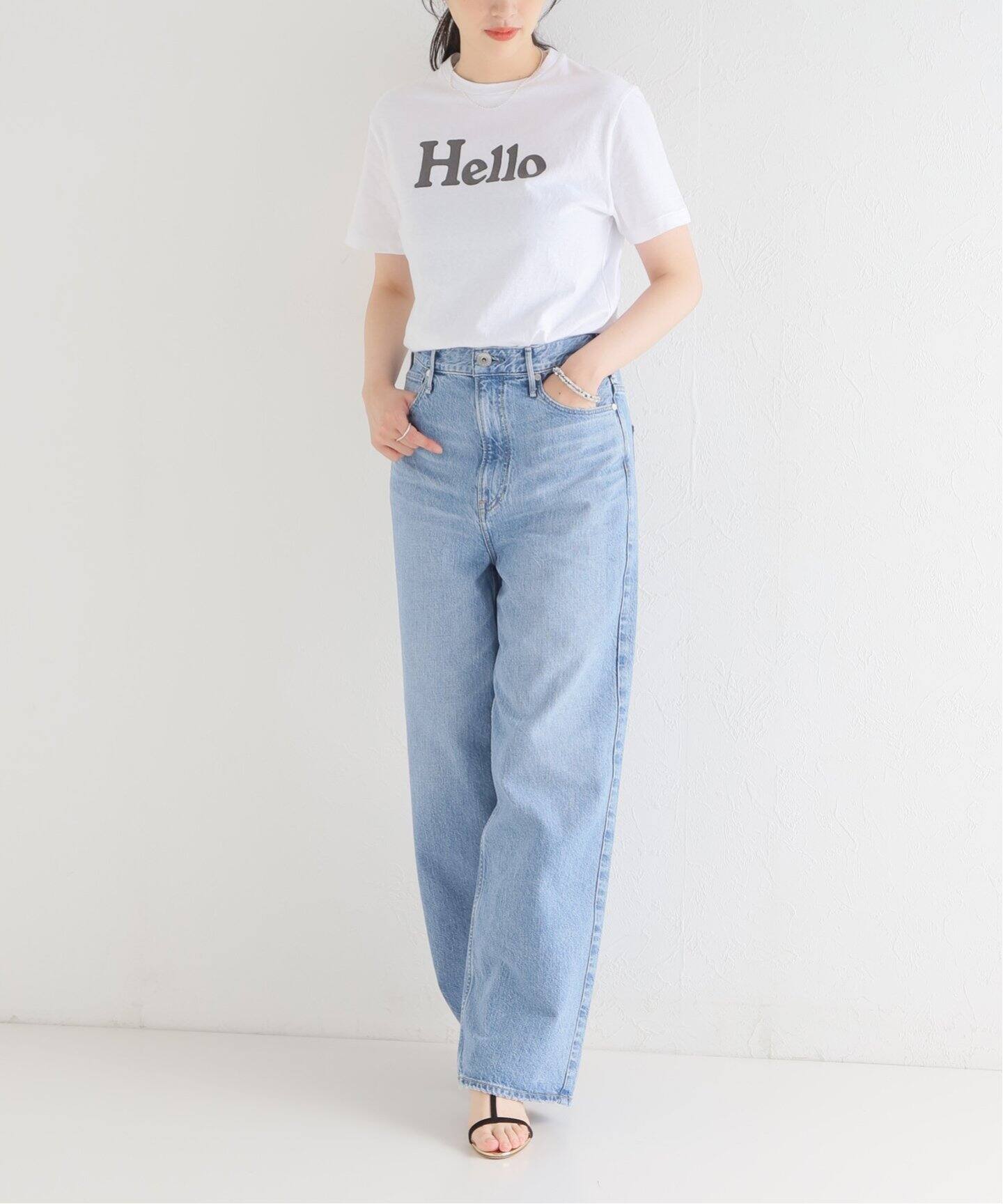 MADISONBLUE/マディソンブルー】HELLO CREW NECK TEE（Tシャツ  