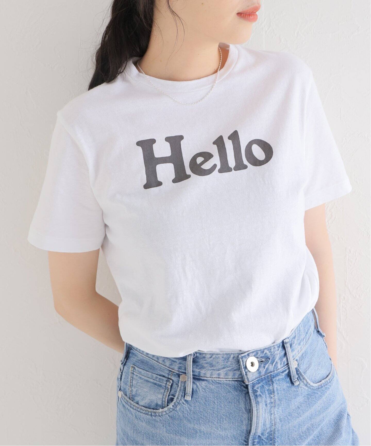 MADISONBLUE/マディソンブルー】HELLO CREW NECK TEE（Tシャツ  