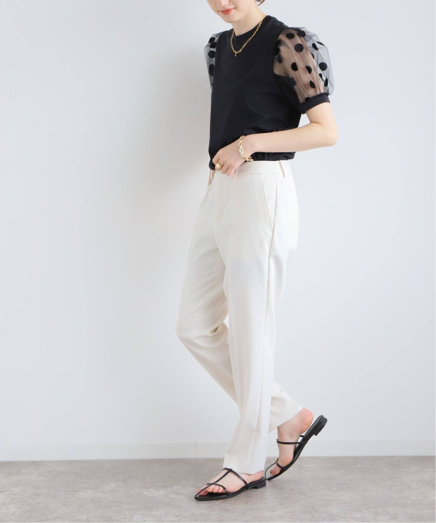 NINA RICCI/ニナ リッチ】JERSEY T-SHIRT WITH POLKA-DOTトップス（T 