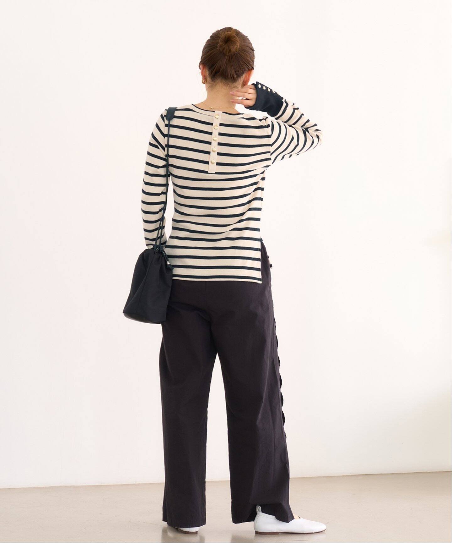 TRADITIONAL WEATHERWEAR】バックボタンクルーネックプルオーバー（T  