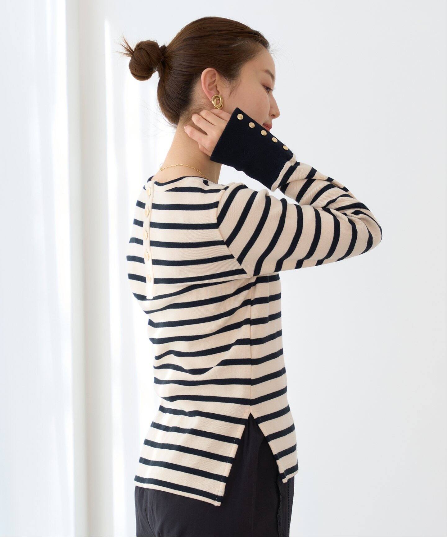 TRADITIONAL WEATHERWEAR】バックボタンクルーネックプルオーバー（T  