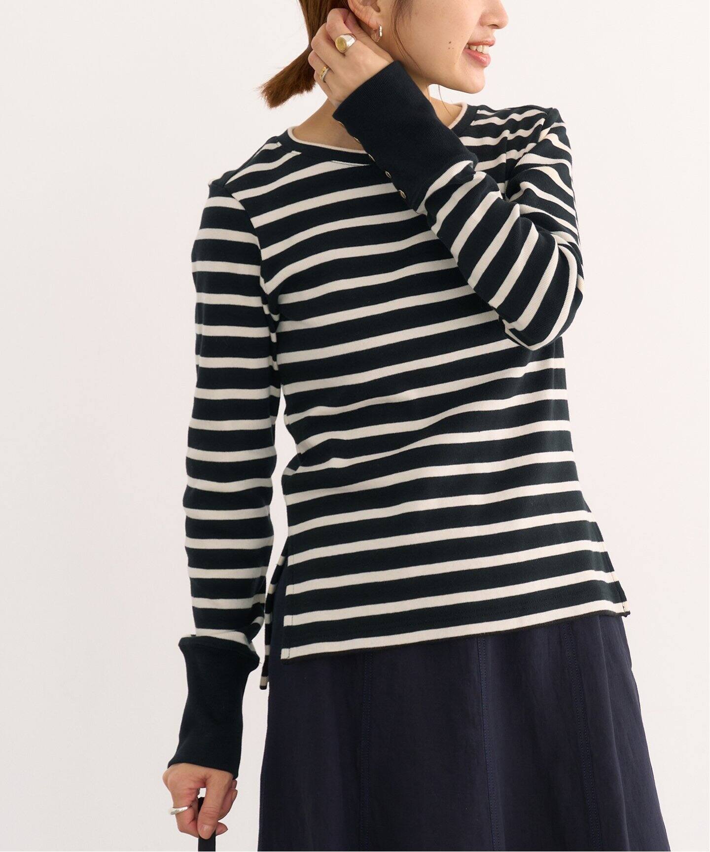 TRADITIONAL WEATHERWEAR】バックボタンクルーネックプルオーバー（T  