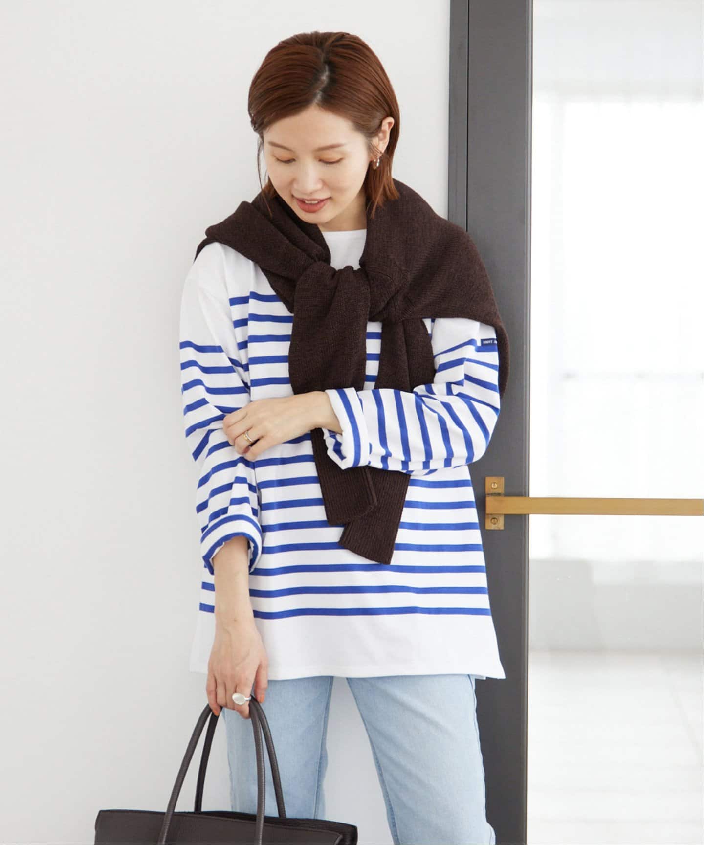 IENA SAINT JAMES NAVAL ボーダーカットソー　6 ブルー IENA SAINT JAMES NAVAL ボーダーカットソー 6 ブルー レディース
