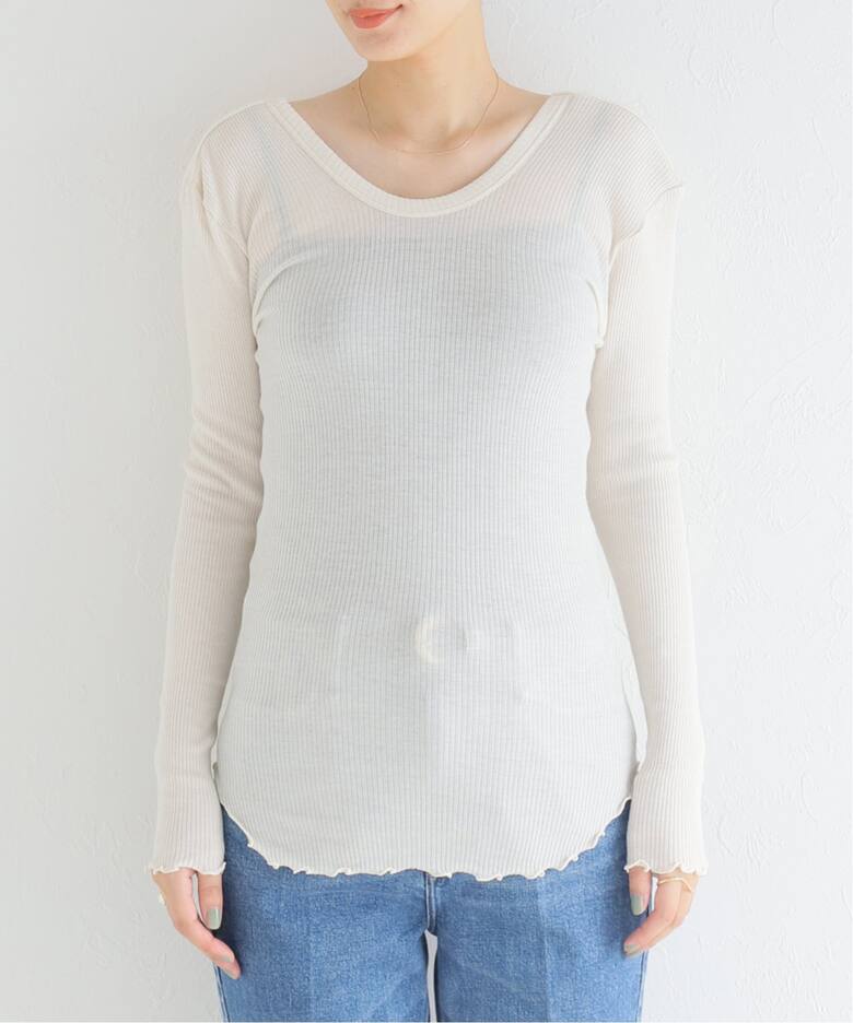 HAKUJI/ハクジ】Wool rib ロングスリーブプルオーバー（Tシャツ 