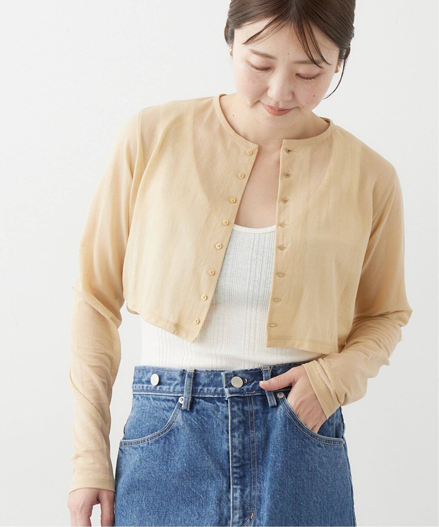 JANE SMITH/ジェーンスミス】 SHEER SHORT カーディガン（カーディガン  