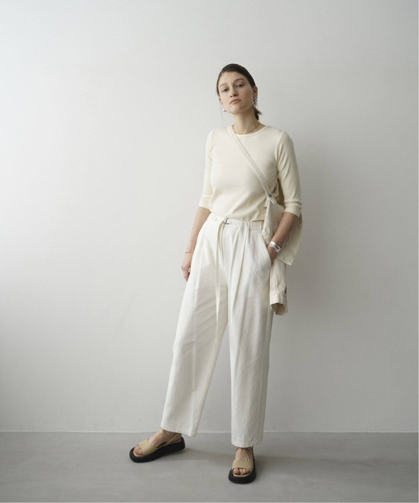 CLANE / クラネ】HALF SLEEVE TIGHT TOPS（Tシャツ／カットソー