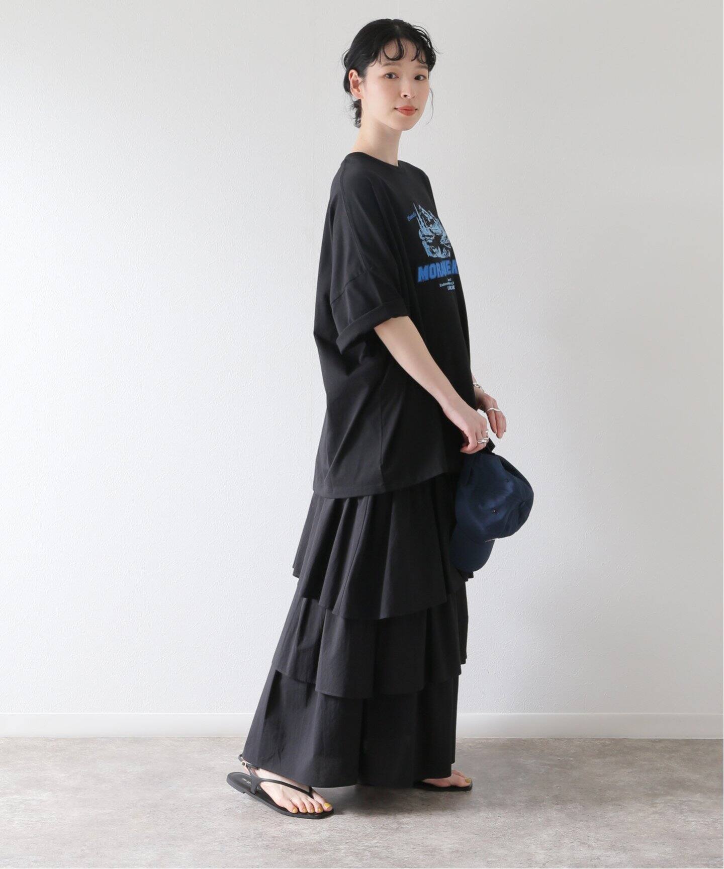 美品 TICCA MORAINEスクエアTシャツ 黒 ティッカ フリーサイズ TICCA / ティッカ】MORAINEスクエアTシャツ(TBCS-401)（Tシャツ