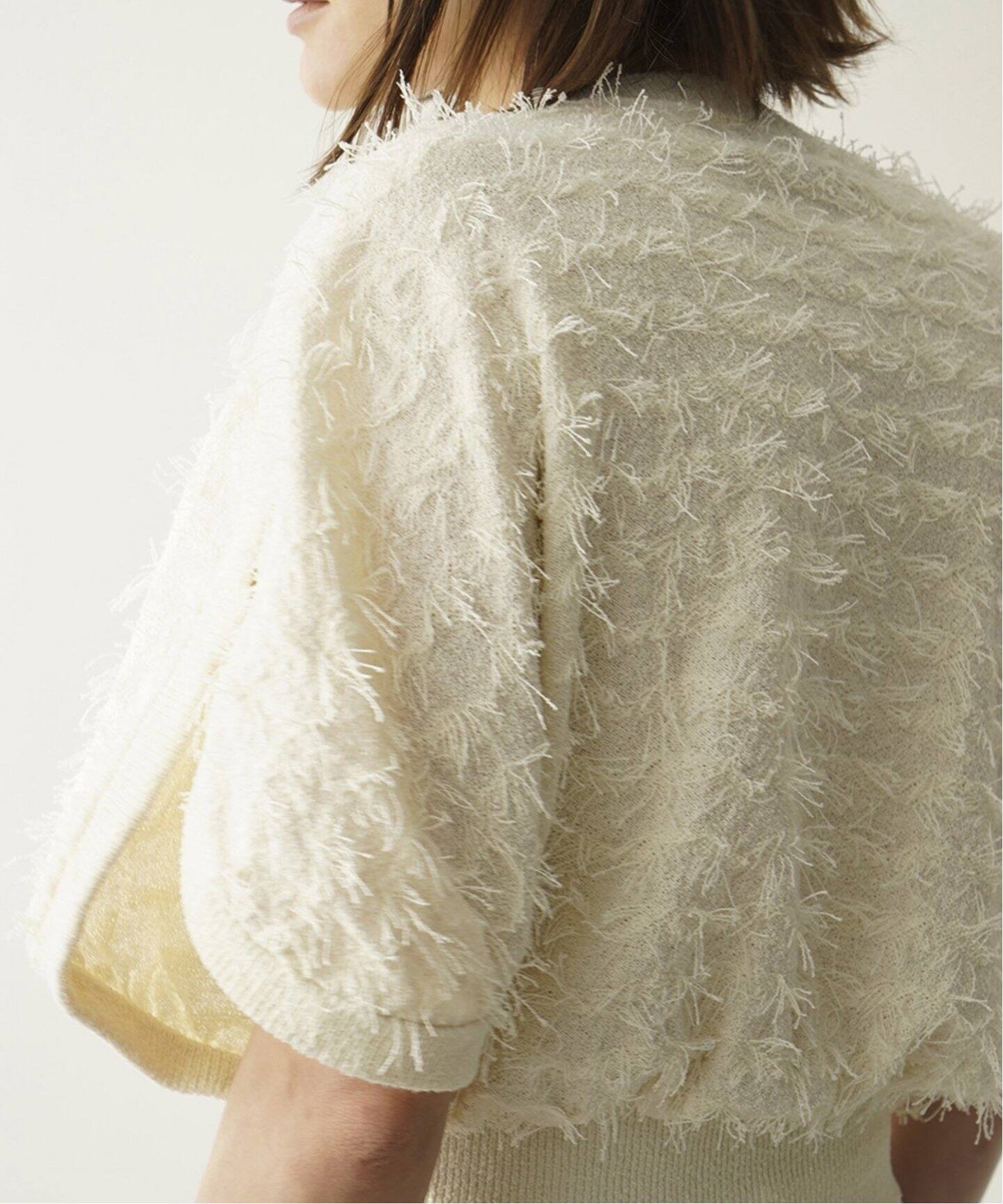 CLANE / クラネ】FRINGE ARCH SLEEVE KNIT TOPS（Tシャツ／カットソー 