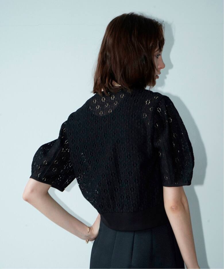 CLANE / クラネ】 VINTAGE LACE MINI PUFF CARDIGAN（Tシャツ  