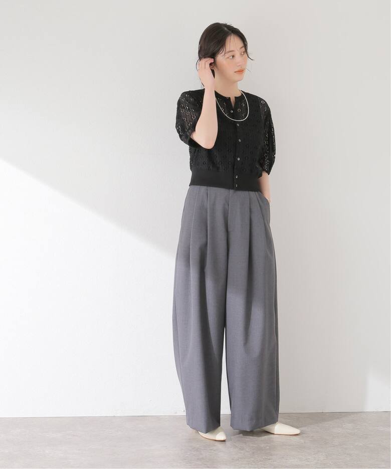 CLANE / クラネ】 VINTAGE LACE MINI PUFF CARDIGAN（Tシャツ 