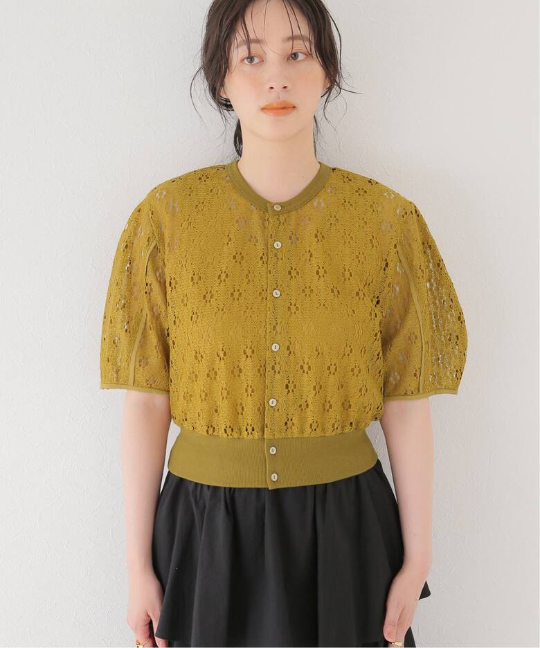 CLANE / クラネ】 VINTAGE LACE MINI PUFF CARDIGAN（Tシャツ 