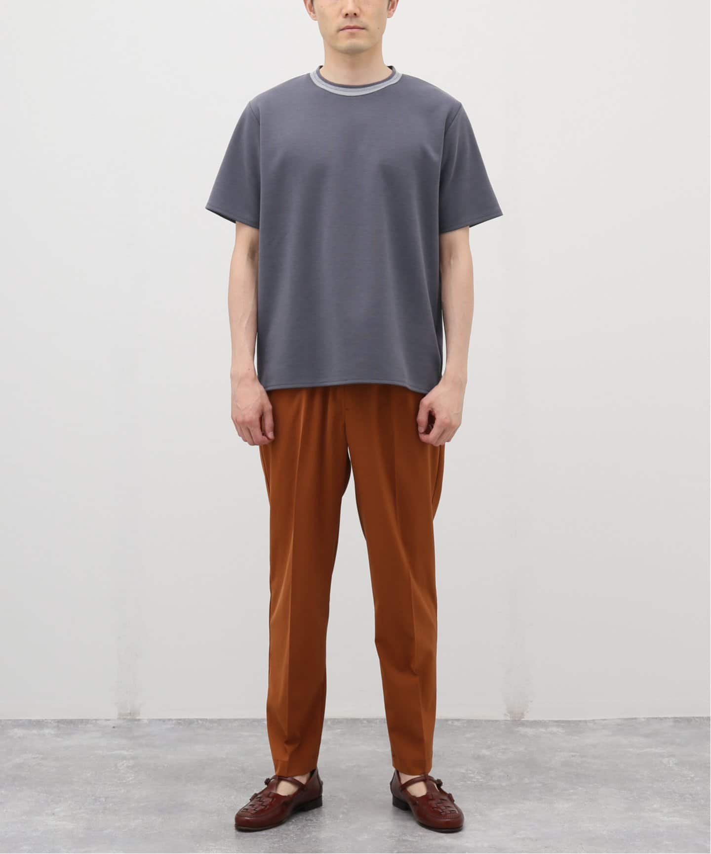 ジャガード ネック ダブル フェイス Tシャツ（Tシャツ／カットソー