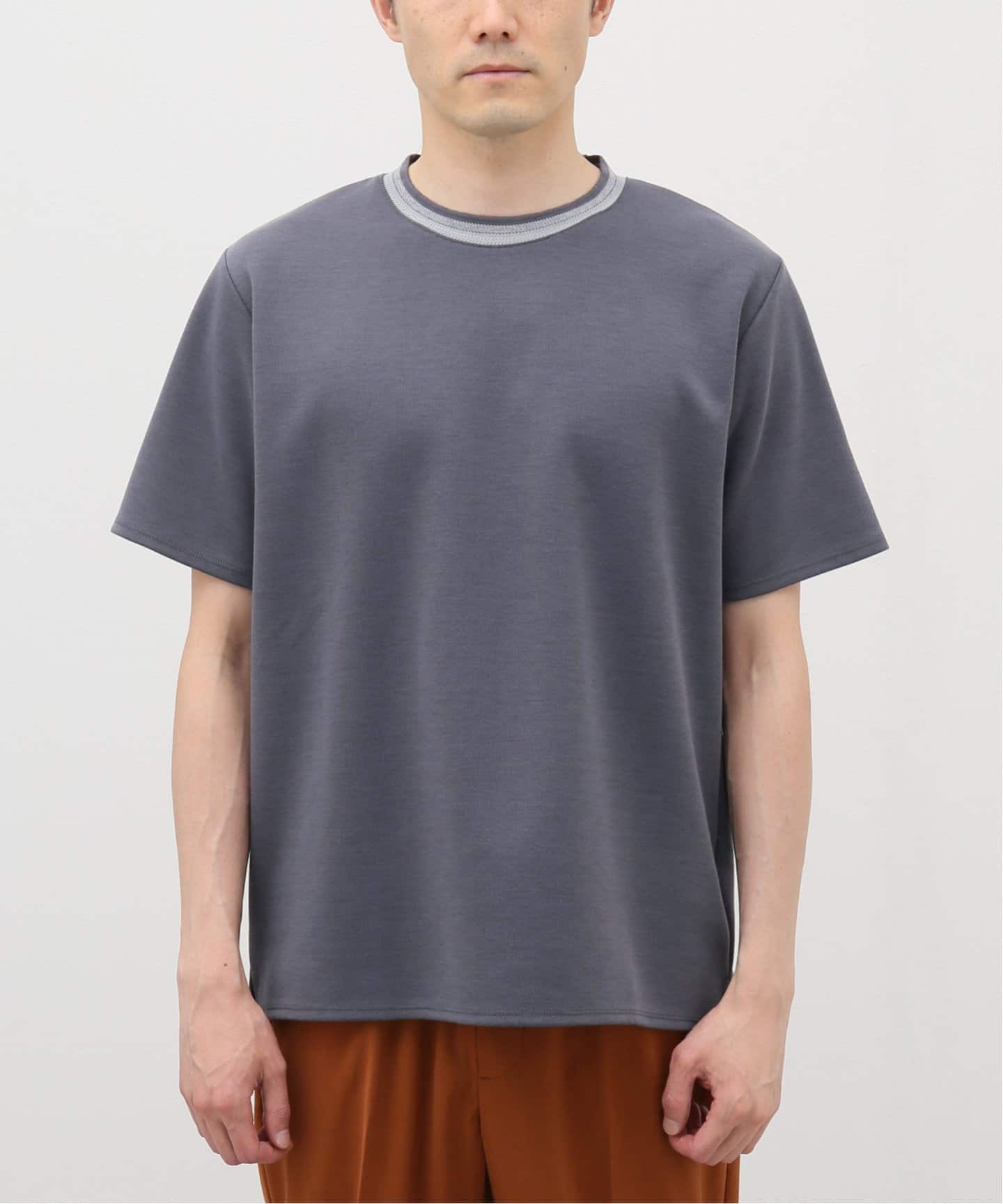 ジャガード ネック ダブル フェイス Tシャツ（Tシャツ／カットソー