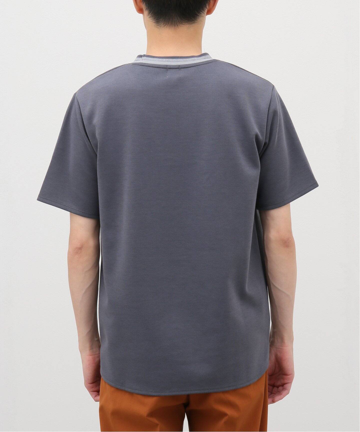 ジャガード ネック ダブル フェイス Tシャツ（Tシャツ／カットソー