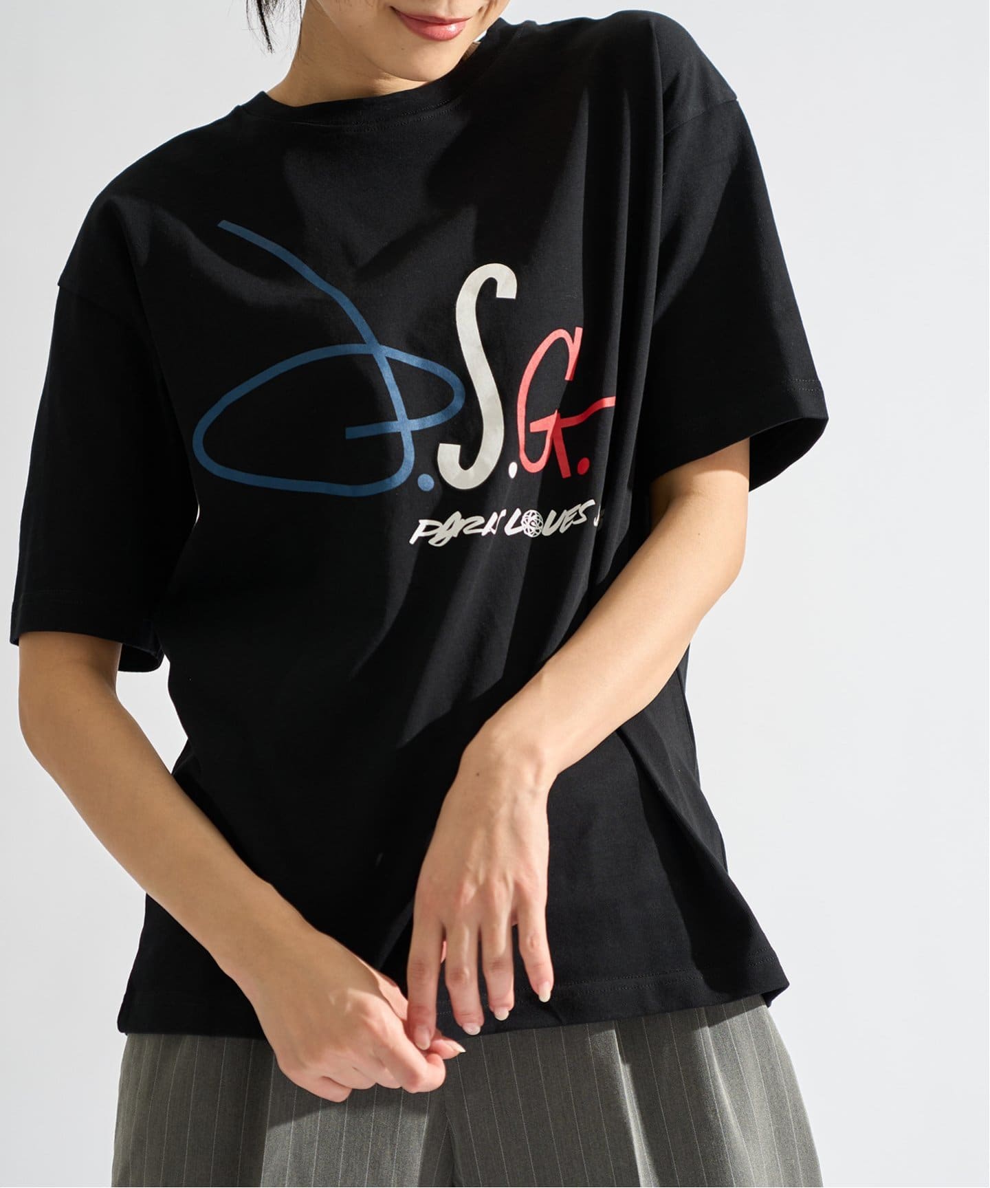 SAINT LAURENT　グラフィックプリントサーフTシャツ Saint Laurent Off-White Surfer T-Shirt – BlackSkinny