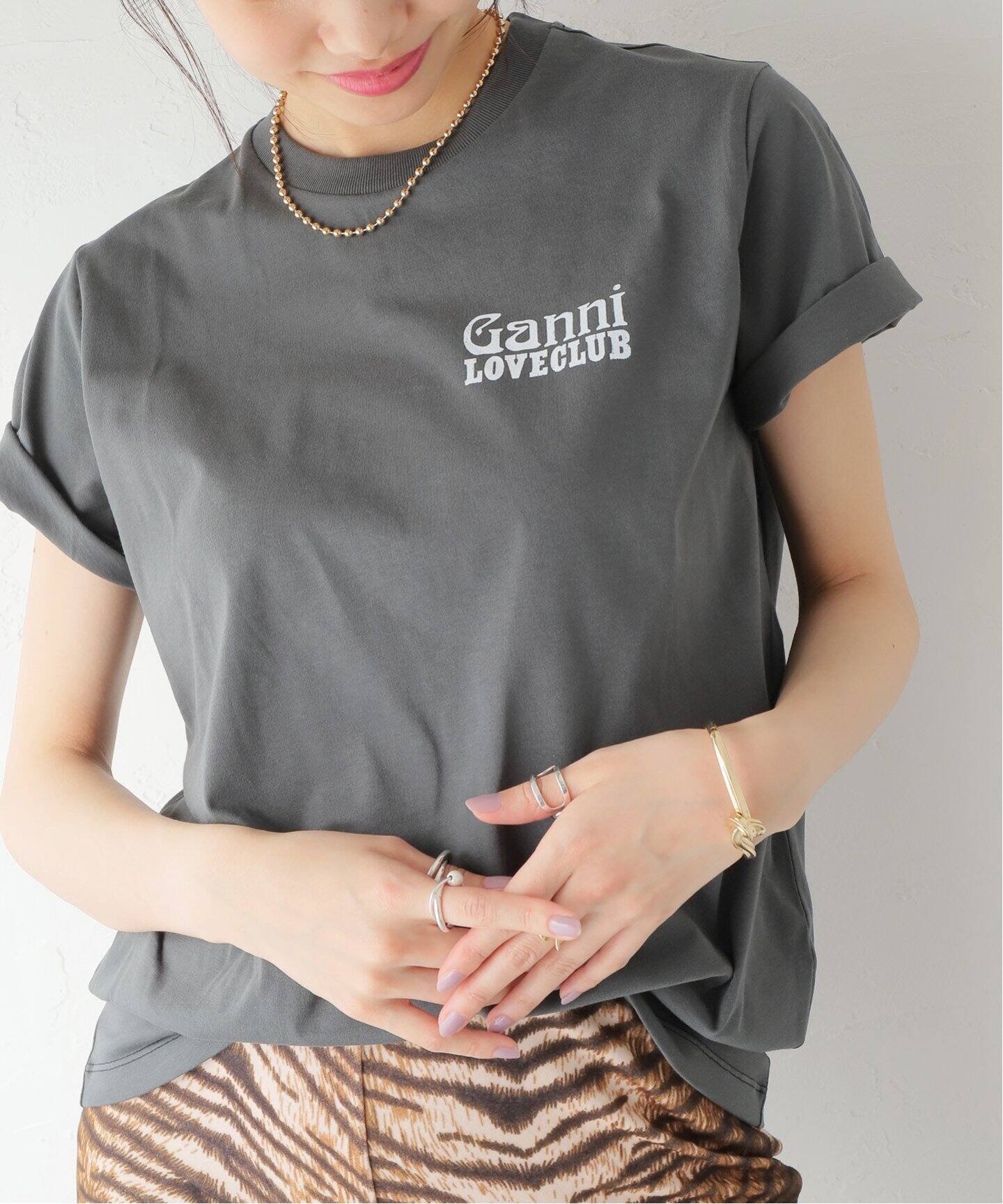 GANNI / ガニー】Basic Jersey Loveclub Relaxed T-sh:Tシャツ（T 