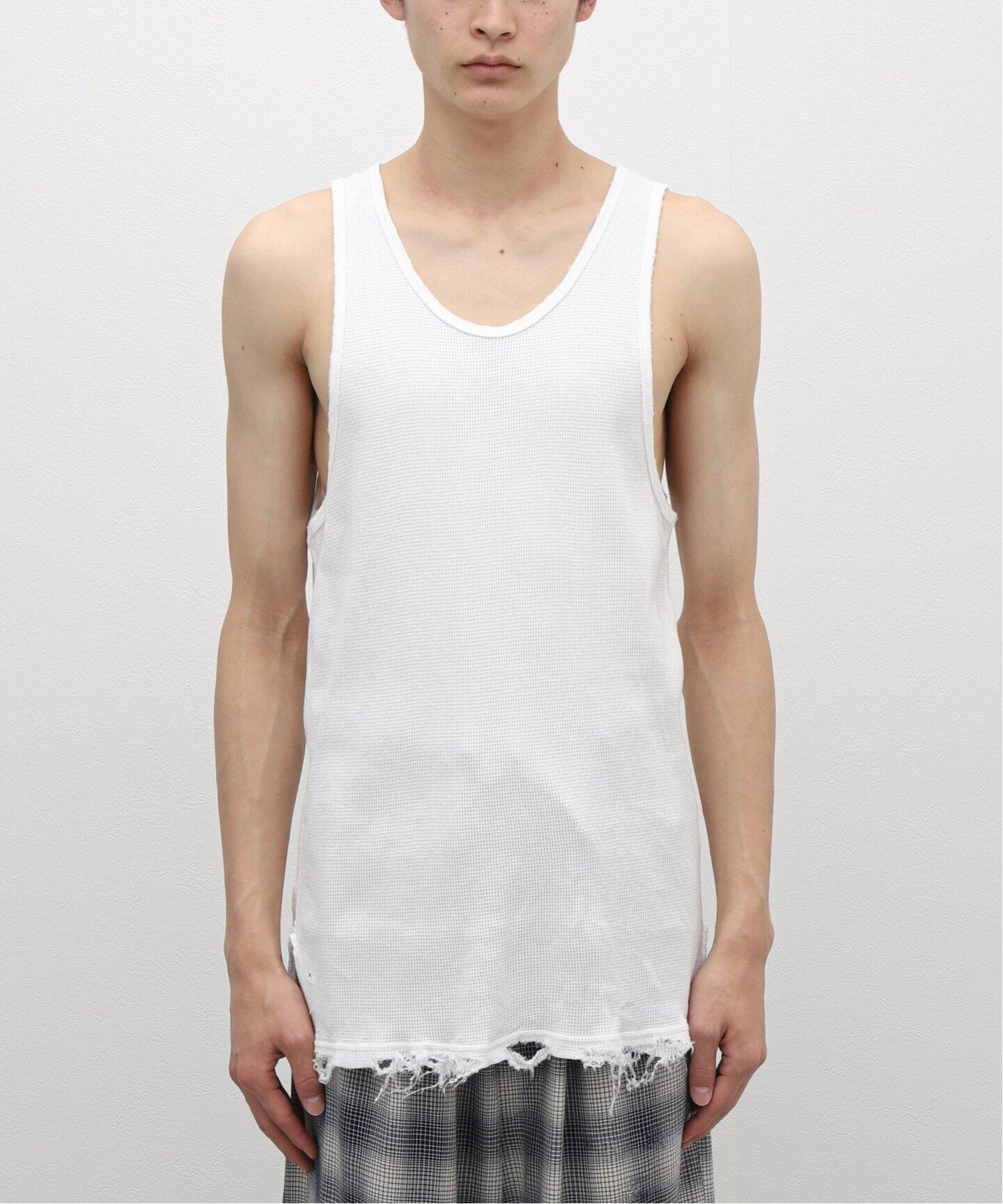 ANCELLM / アンセルム】DAMAGE WAFFLE TANKTOP（タンクトップ）｜WISM 