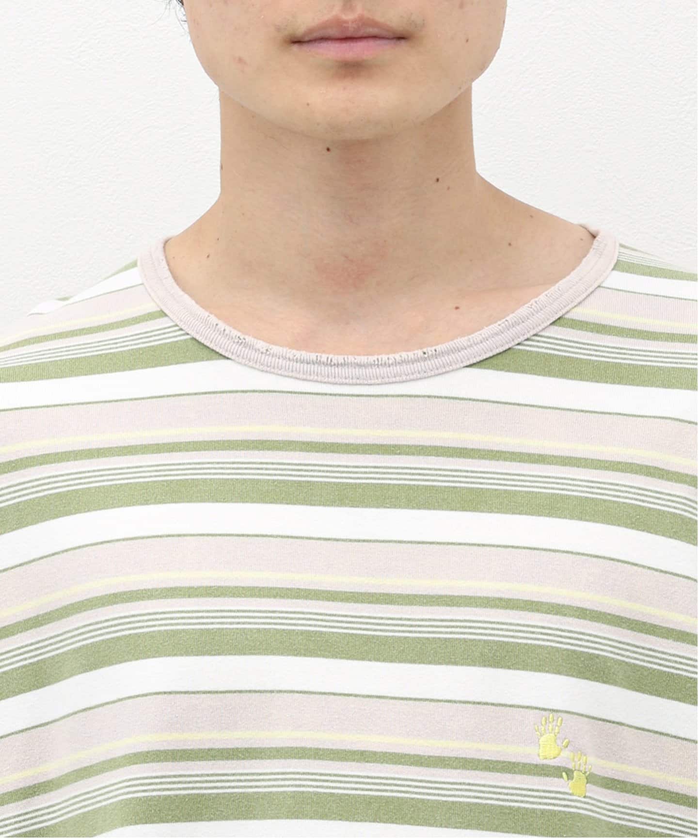 ANCELLM /アンセルム WISM 別注 ダメージボーダーtシャツ　tシャツ ANCELLM / アンセルム WISM 別注 DAMEGE BORDER T-SH（Tシャツ