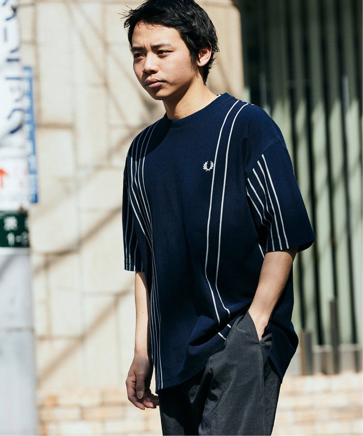 FRED PERRY for JOURNAL STANDARD】ストライプ ピケTシャツ（Tシャツ 
