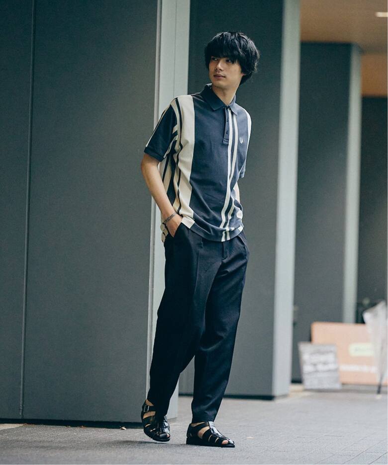 FRED PERRY for JOURNAL STANDARD】別注 ストライプ ピケポロシャツ 