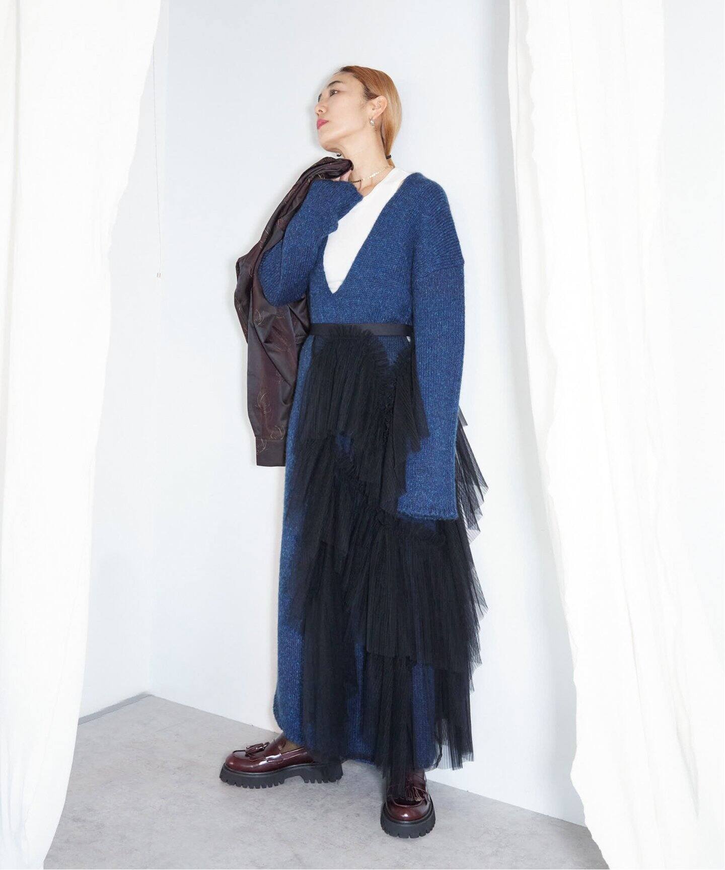 V NECK LONG ワンピース（ニットワンピース）｜CITYSHOP（シティ 