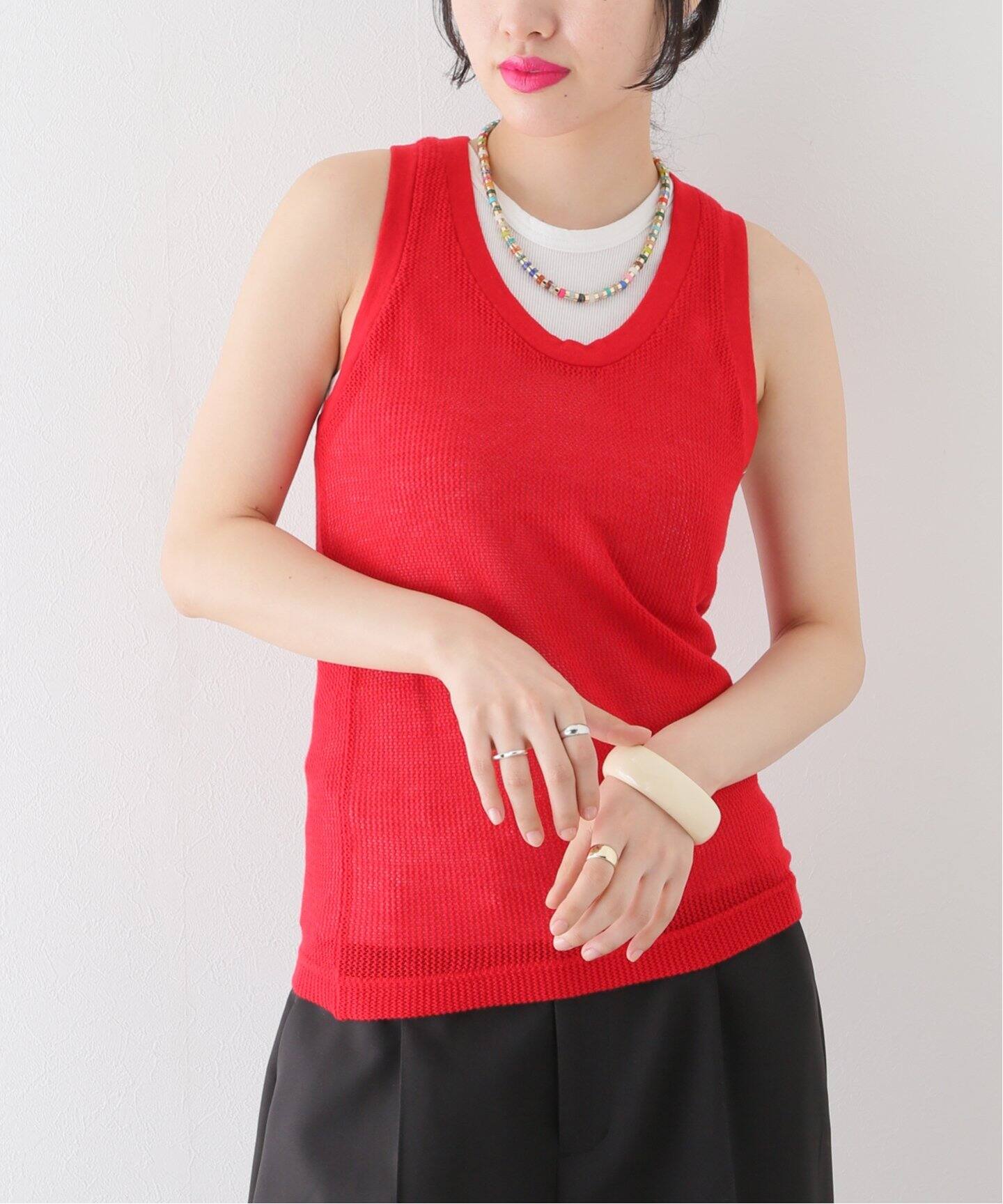 EXTREME CASHMERE/エクストリーム カシミア】vest mesh：ニットベスト 