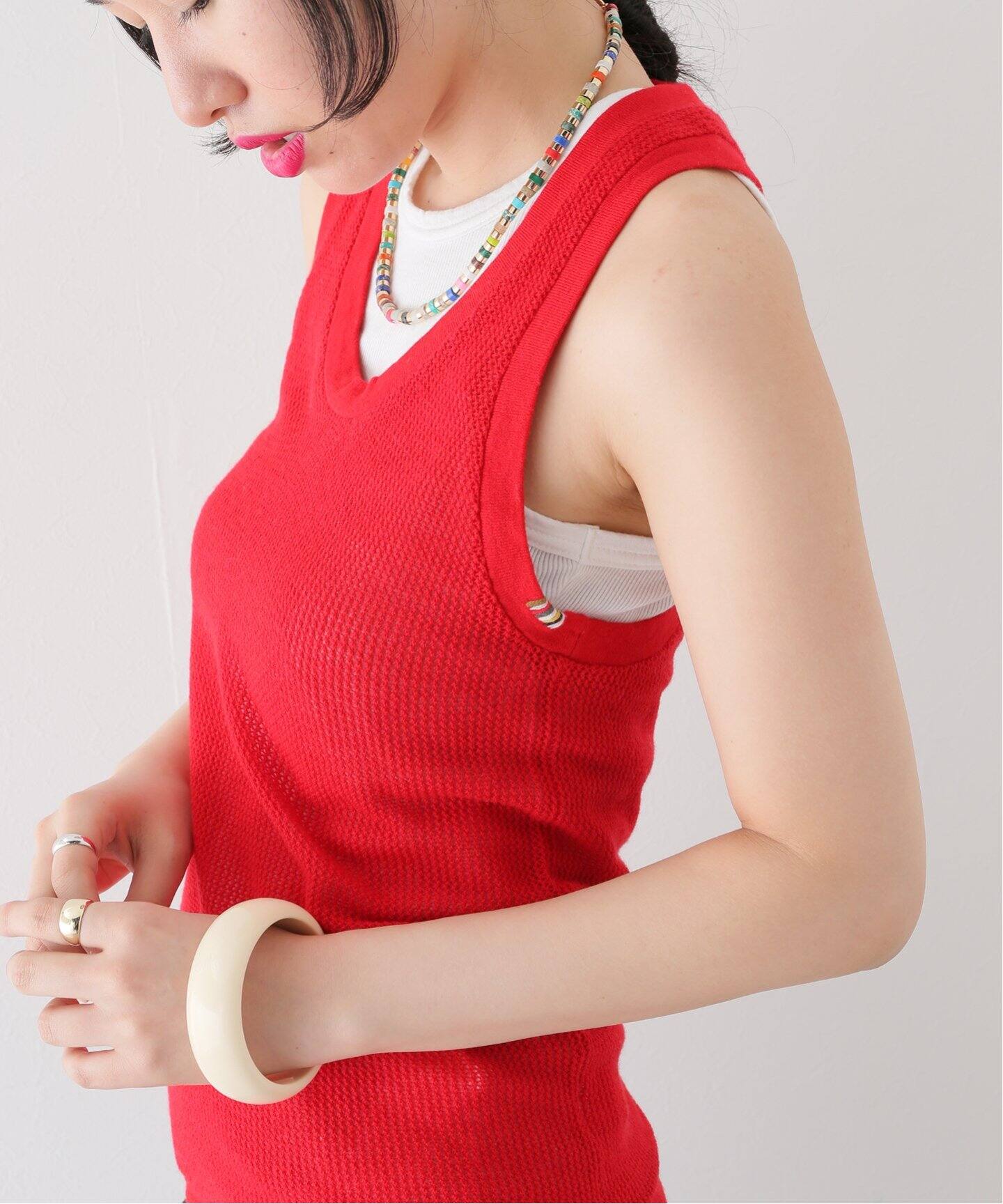 EXTREME CASHMERE/エクストリーム カシミア】vest mesh：ニットベスト 
