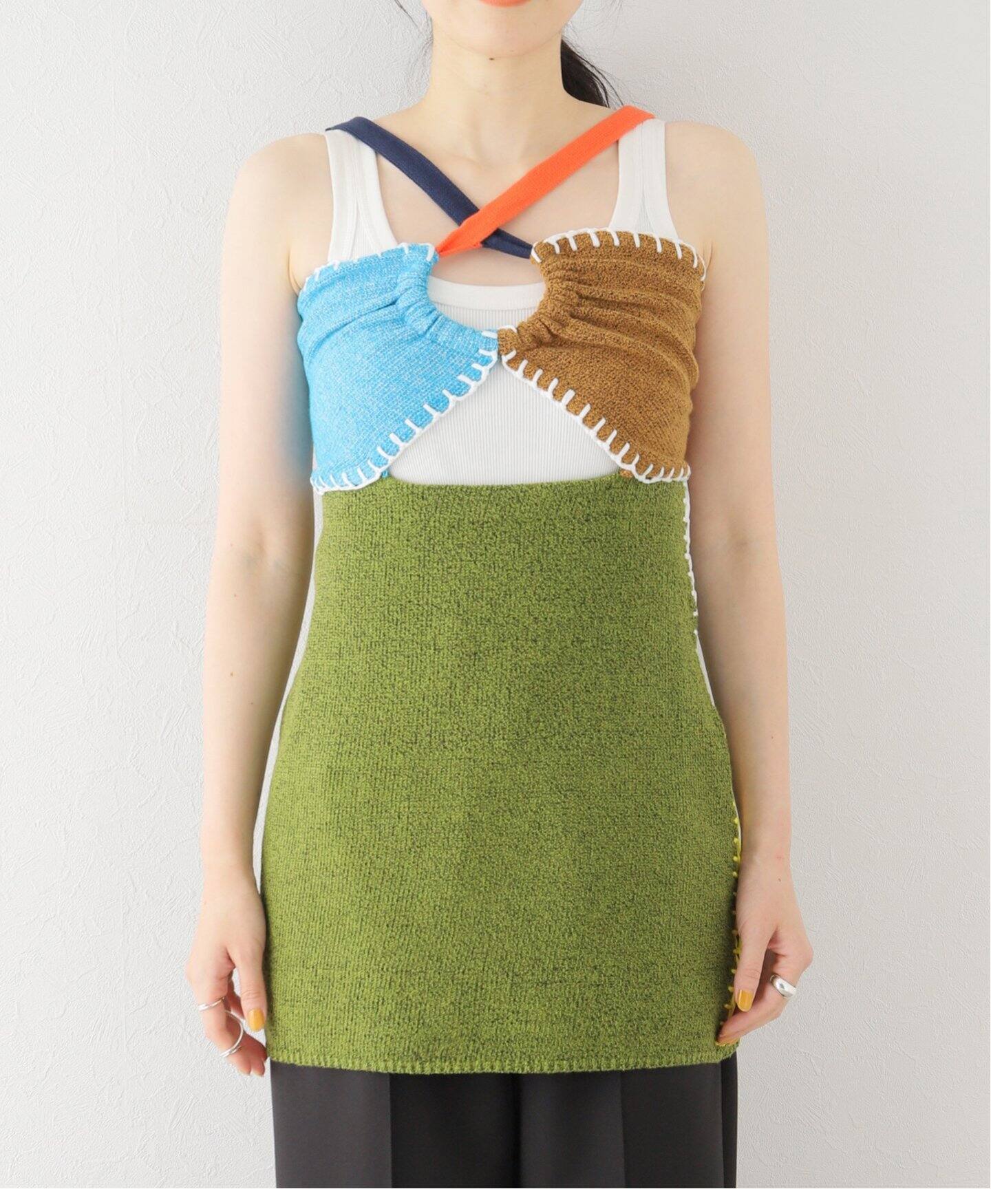 Lサイズ ニットワンピース YanYan カレッジロゴ 