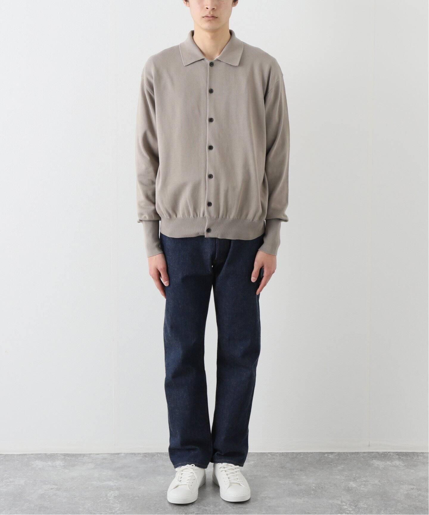 A.PRESSE/アプレッセ】Cotton Knit Polo Collar Cardiga（ニット 