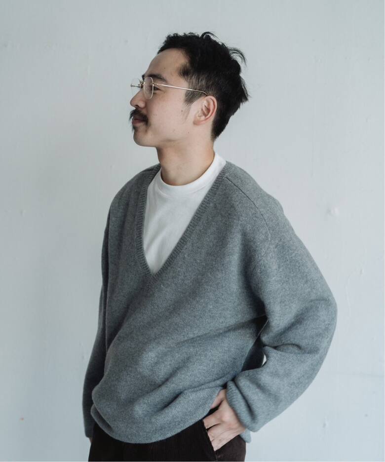 BATONER/バトナー】別注 V NECK KNIT（ニット／セーター）｜L