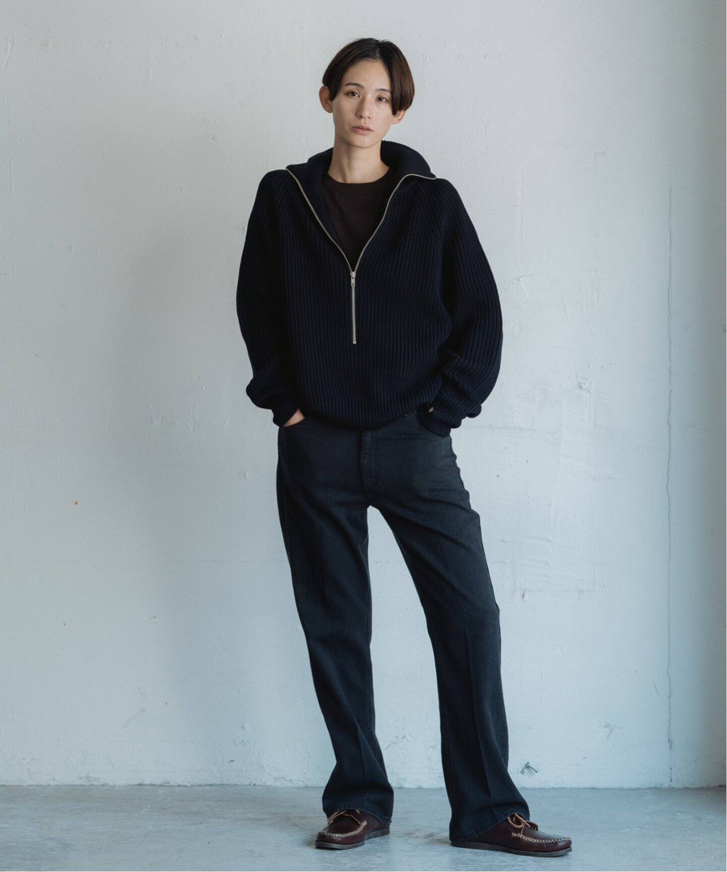 BATONER/バトナー】別注 Half Zip Ficsherman Knit（ニット／セーター 