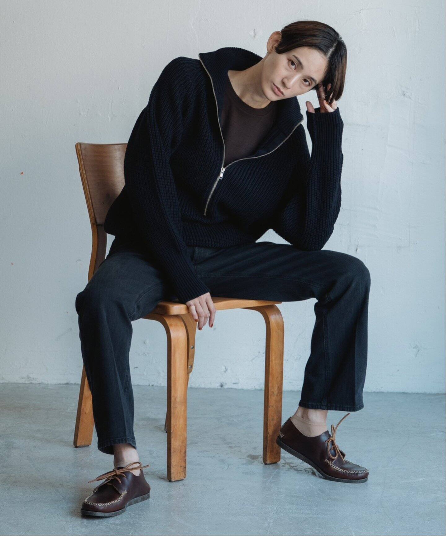 BATONER/バトナー】別注 Half Zip Ficsherman Knit（ニット／セーター 