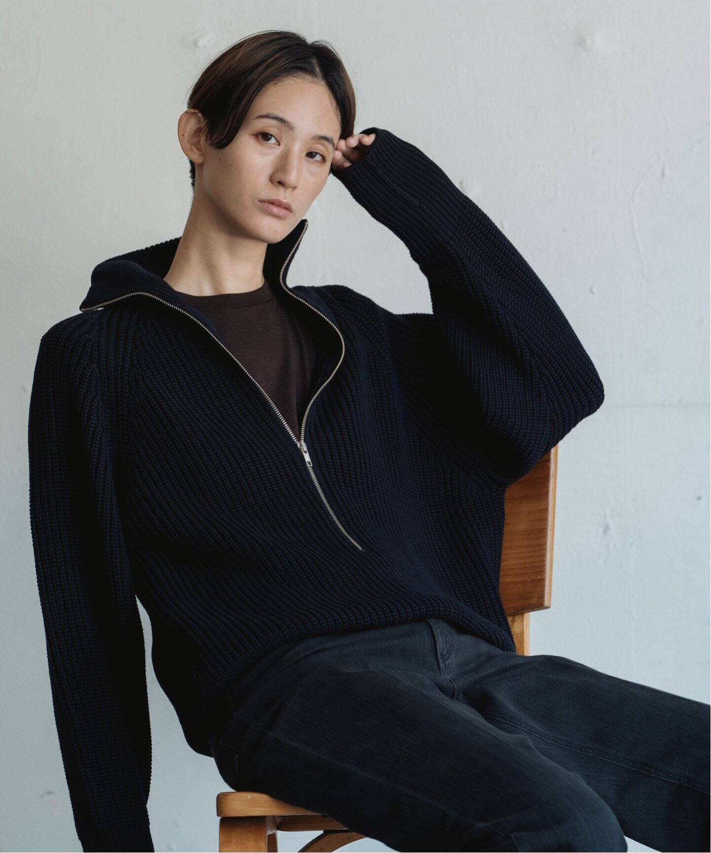 BATONER/バトナー】別注 Half Zip Ficsherman Knit（ニット／セーター 