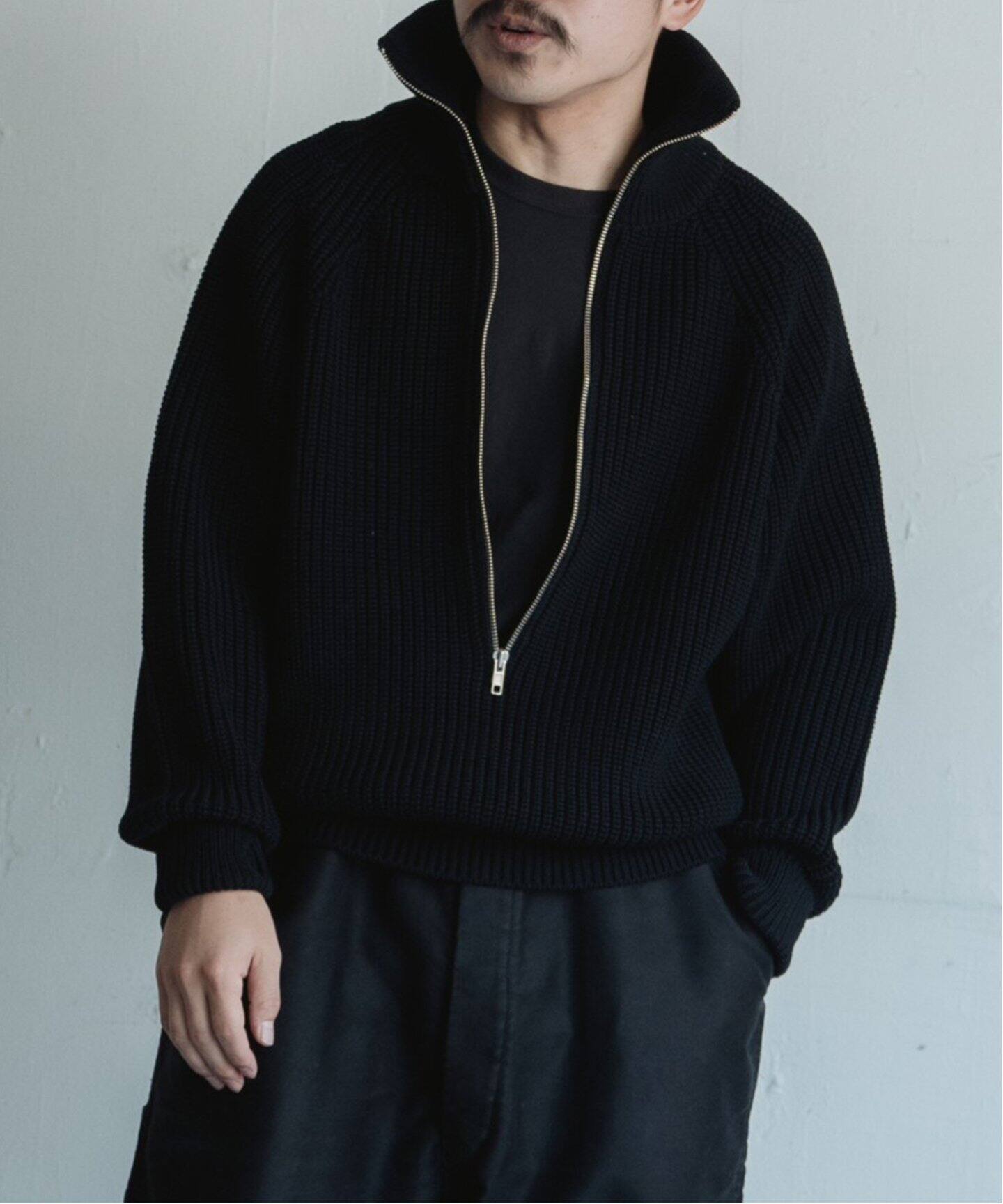 BATONER/バトナー】別注 Half Zip Ficsherman Knit（ニット／セーター 