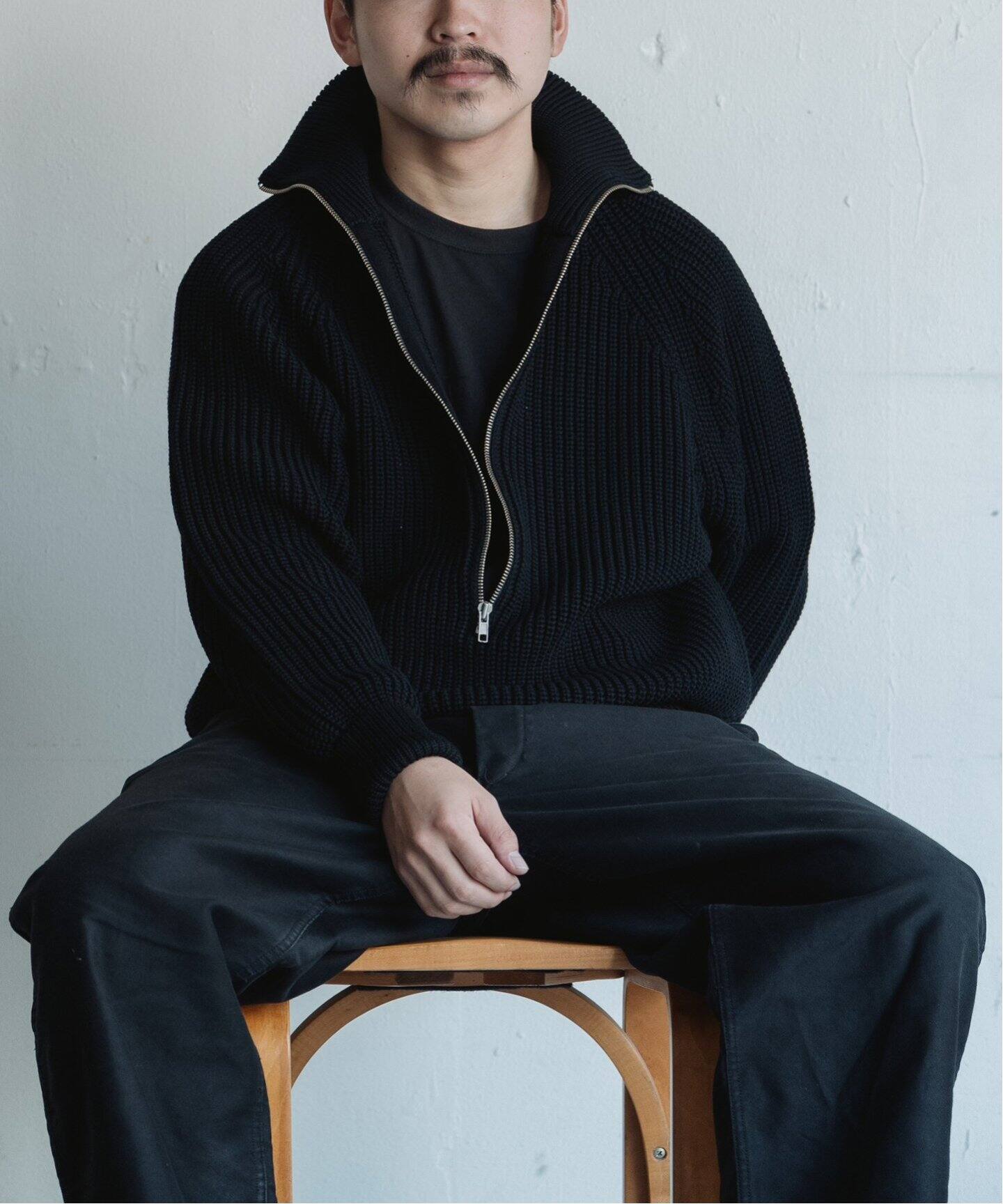 BATONER/バトナー】別注 Half Zip Ficsherman Knit（ニット／セーター 