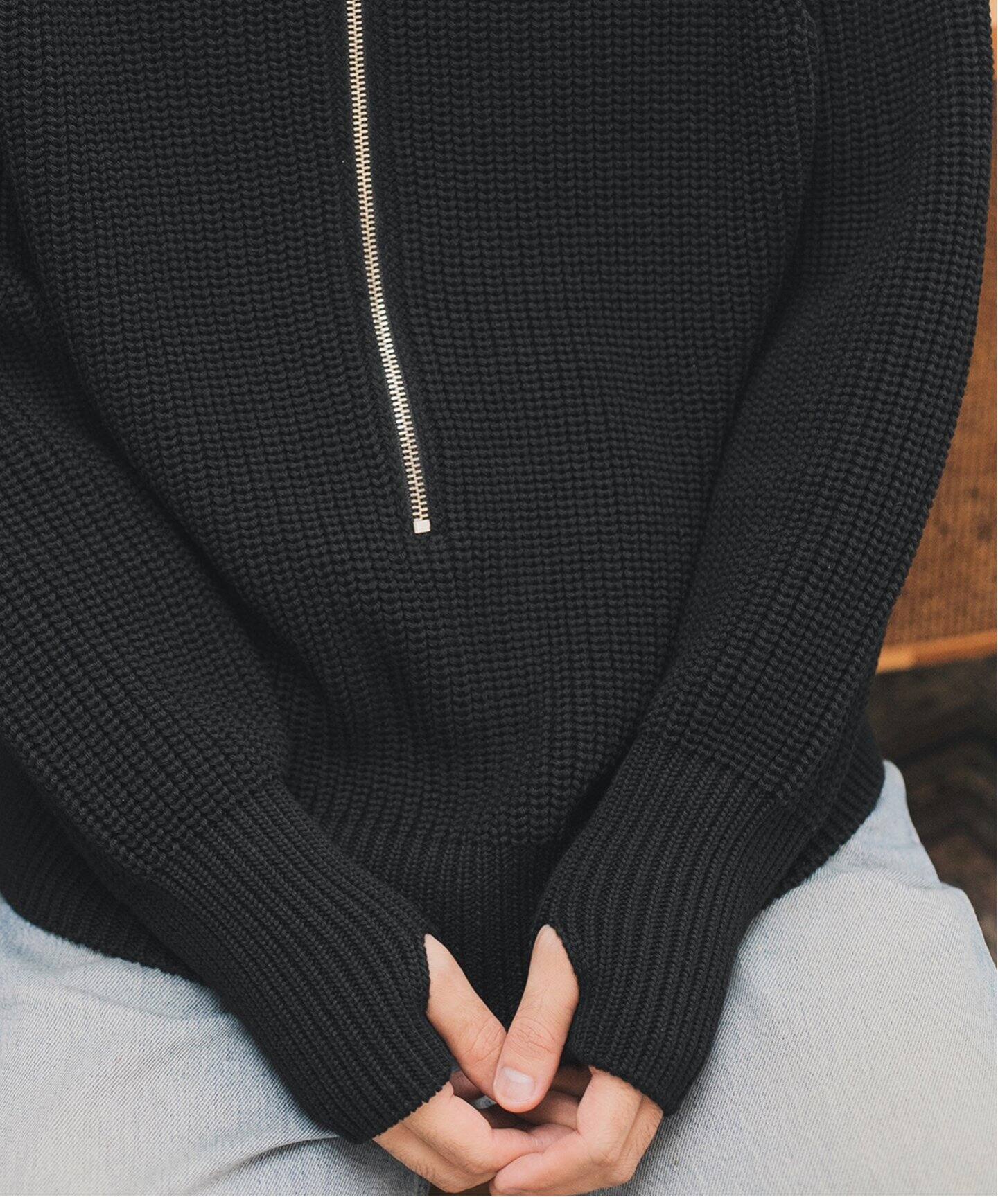 BATONER/バトナー】別注 Half Zip Ficsherman Knit（ニット／セーター 