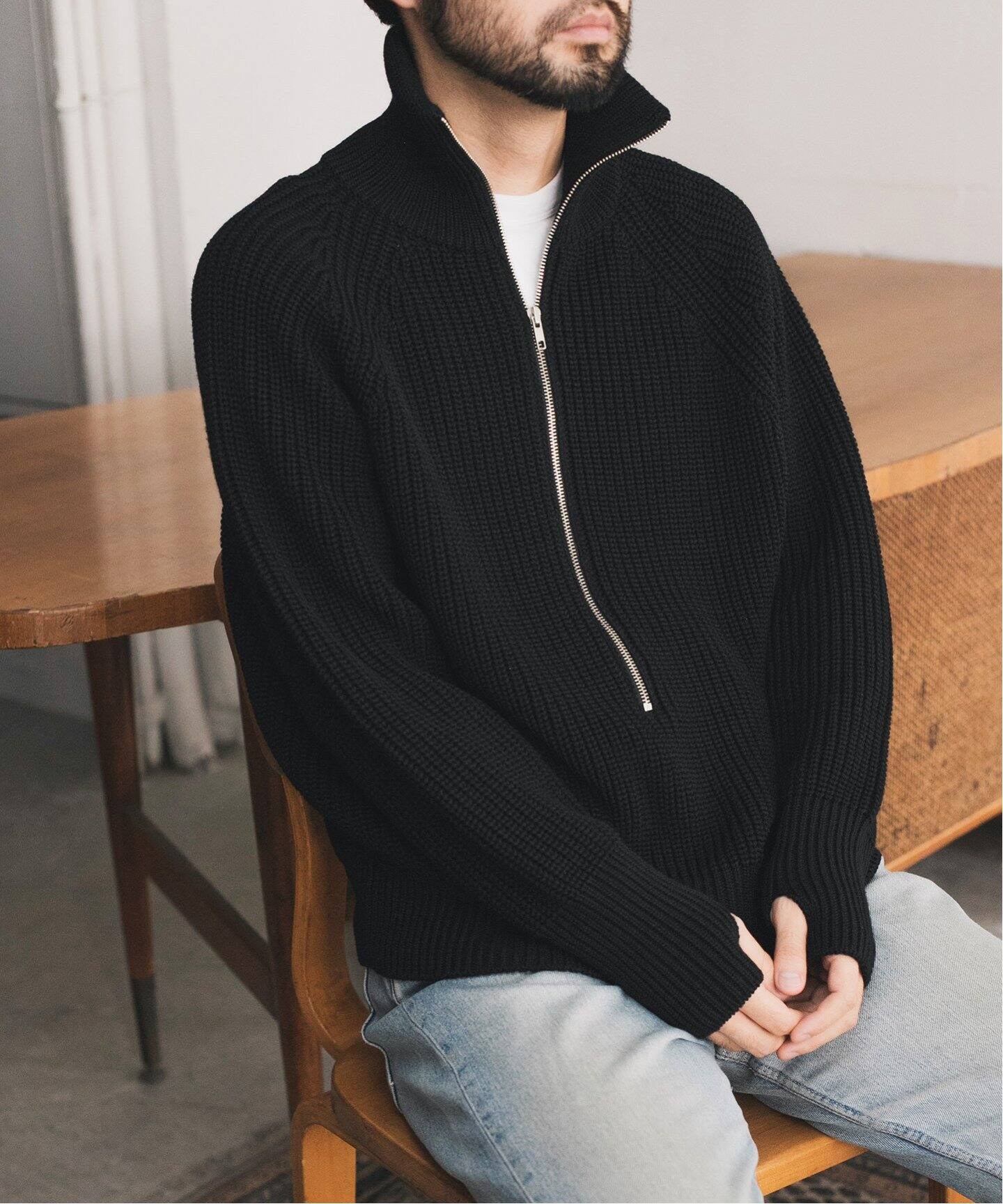 BATONER/バトナー】別注 Half Zip Ficsherman Knit（ニット／セーター 