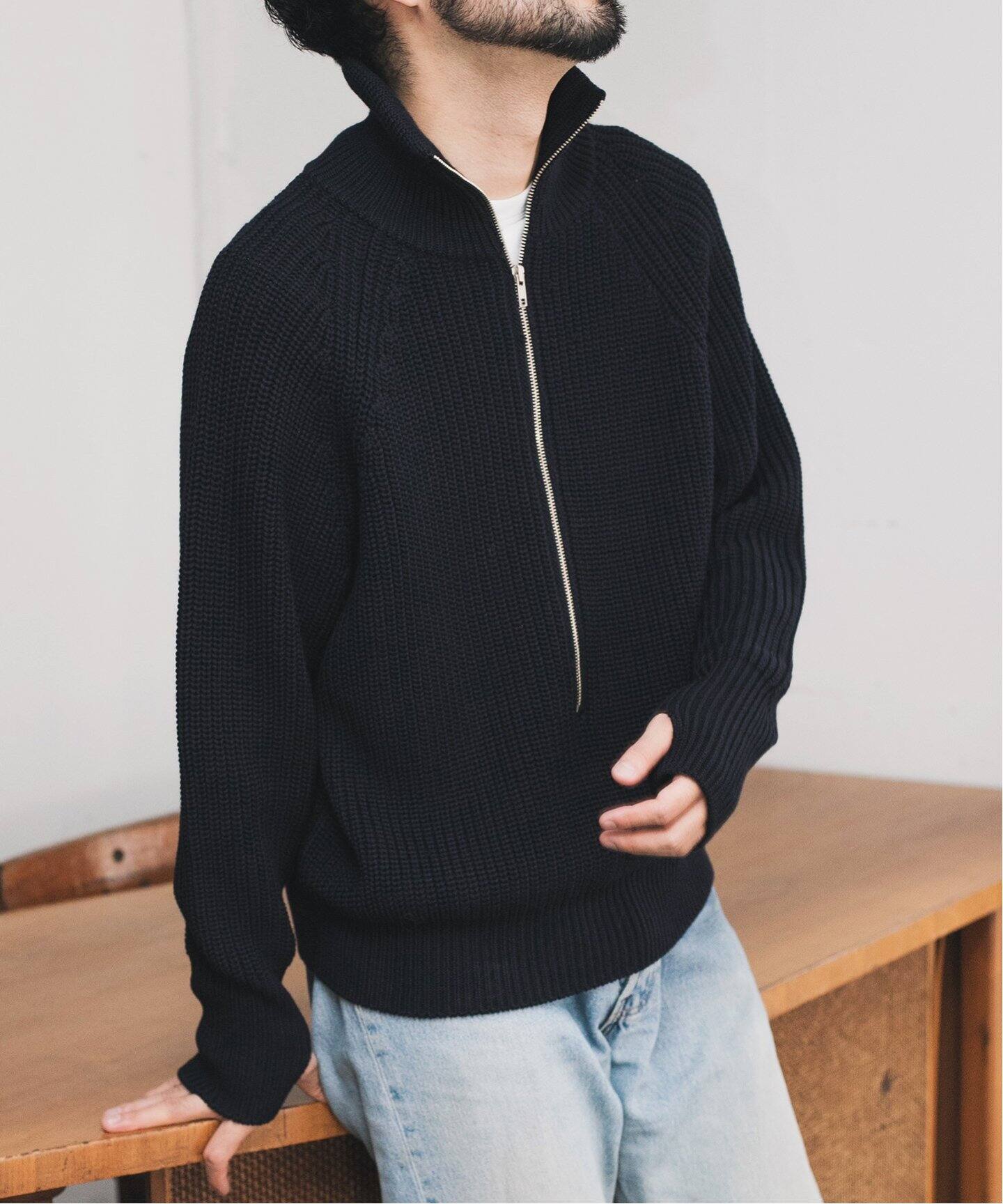 BATONER/バトナー】別注 Half Zip Ficsherman Knit（ニット／セーター 