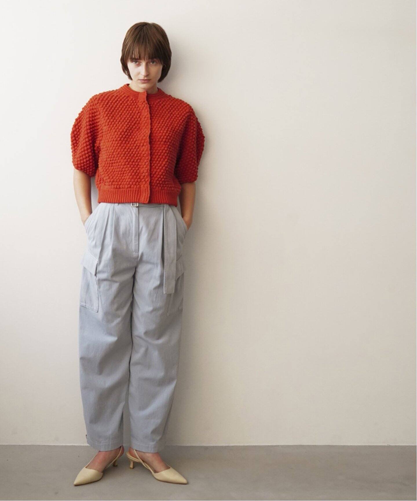 CLANE / クラネ】3D DOT HALF SLEEVE KNIT CARDIGAN（カーディガン  