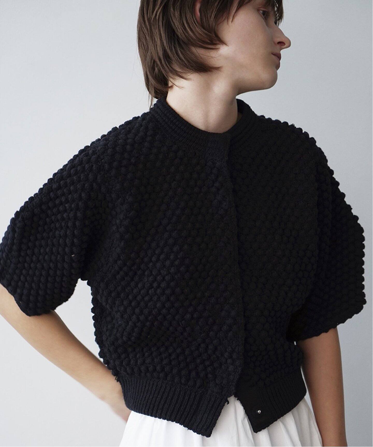 CLANE / クラネ】3D DOT HALF SLEEVE KNIT CARDIGAN（カーディガン 