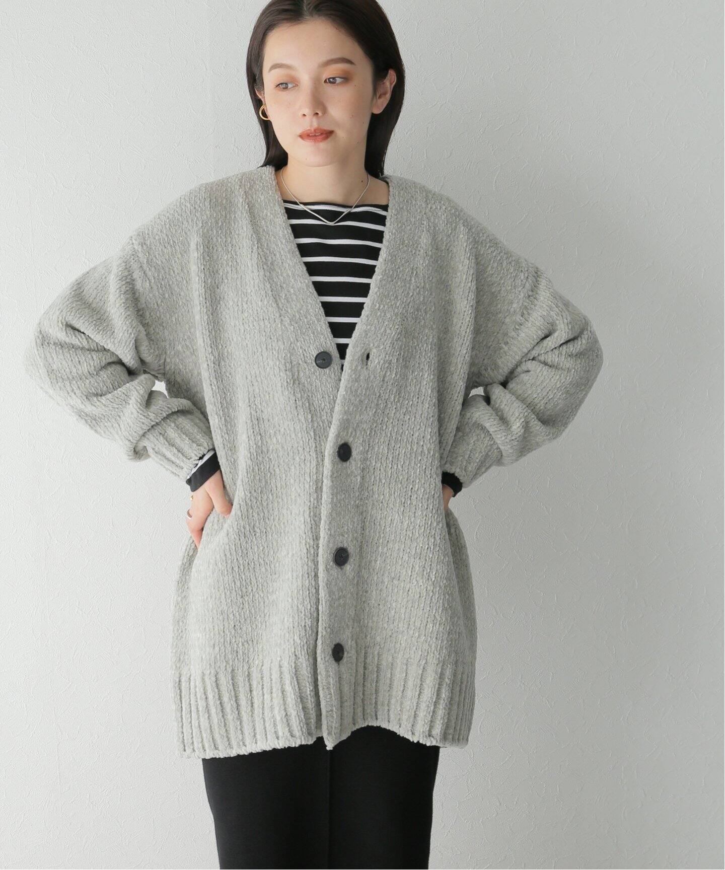 ATON / エイトン】WOOL MOLE OVERSIZED CARDIGAN（カーディガン  
