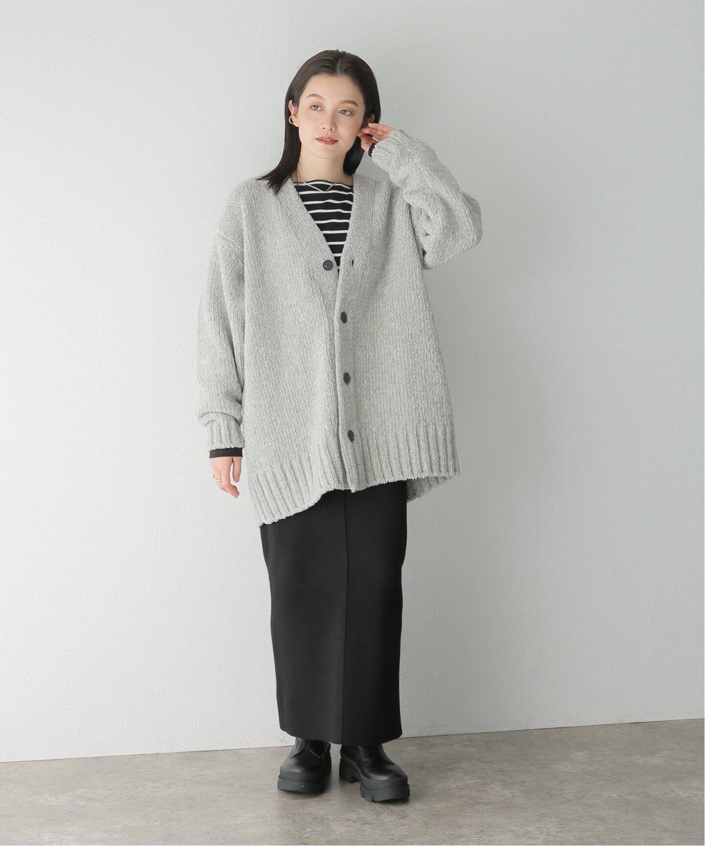 ATON / エイトン】WOOL MOLE OVERSIZED CARDIGAN（カーディガン  