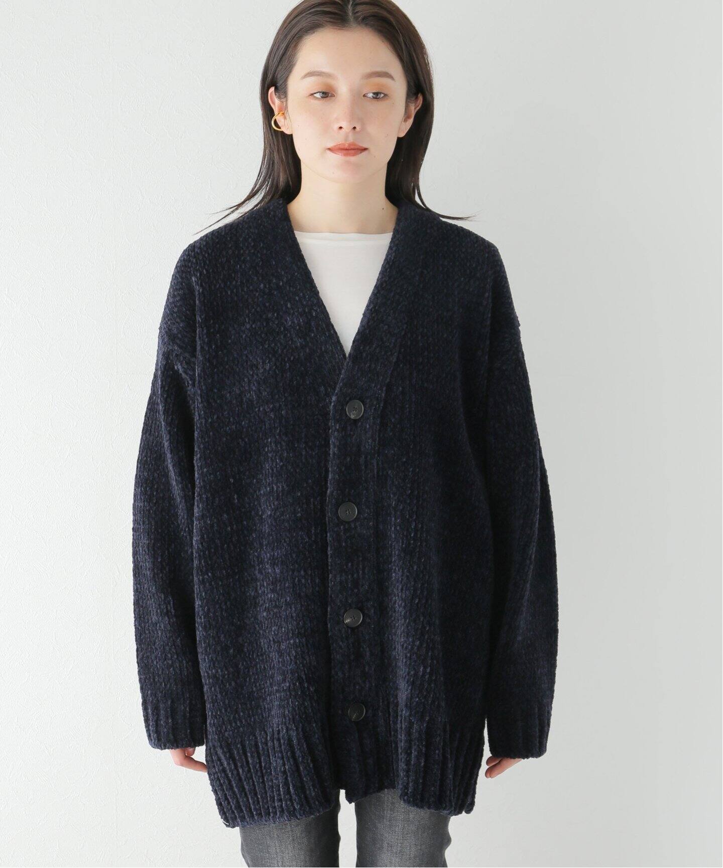 ATON / エイトン】WOOL MOLE OVERSIZED CARDIGAN（カーディガン  