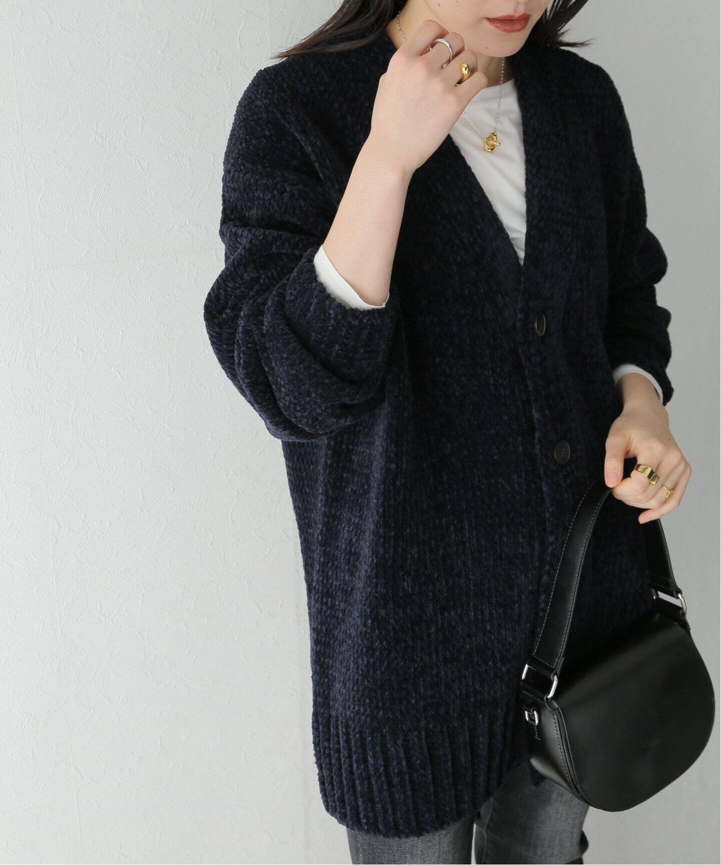 ATON / エイトン】WOOL MOLE OVERSIZED CARDIGAN（カーディガン  