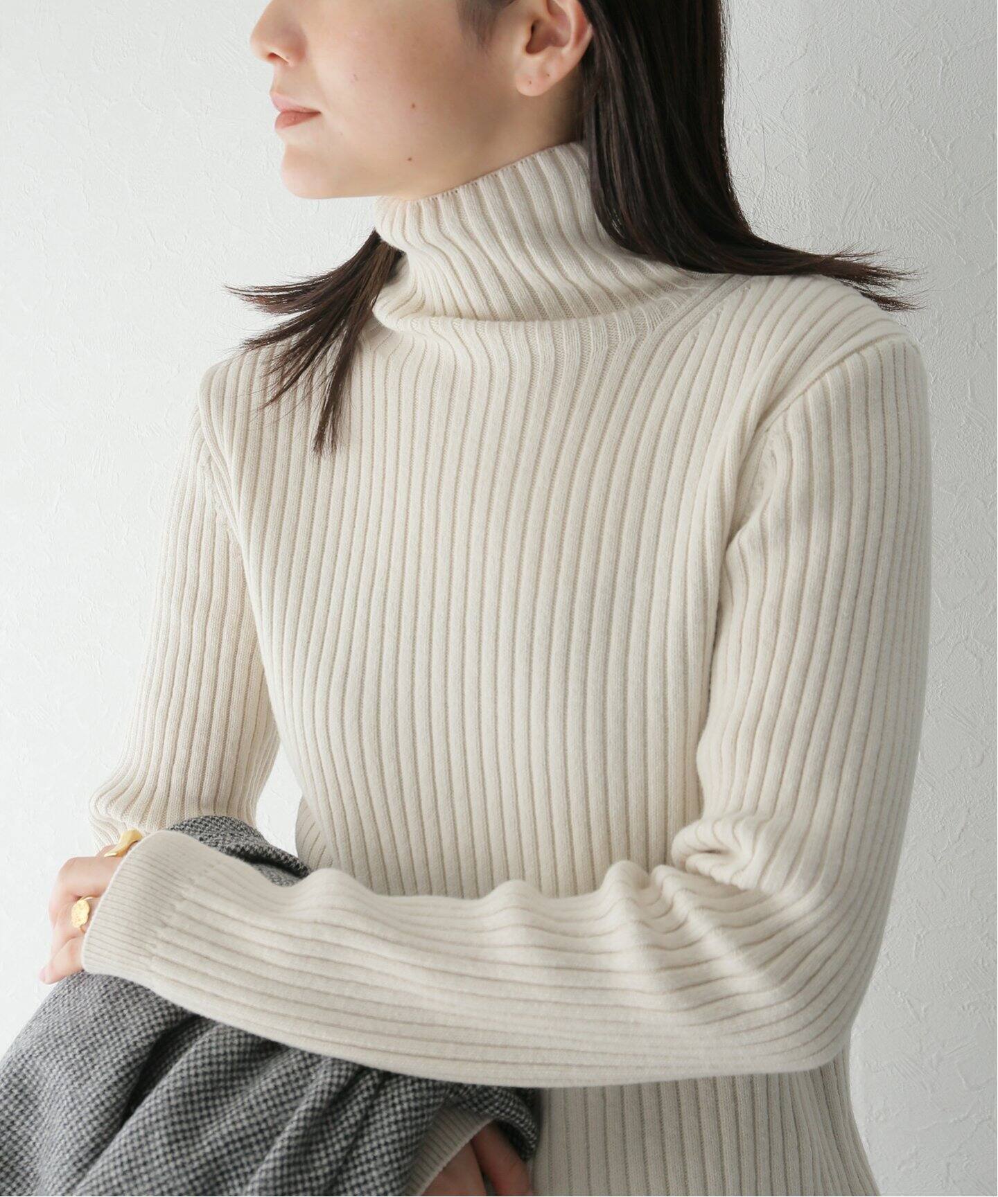 ATON / エイトン】NATURAL DYED WOOL TURTLENECK（ニット／セーター 