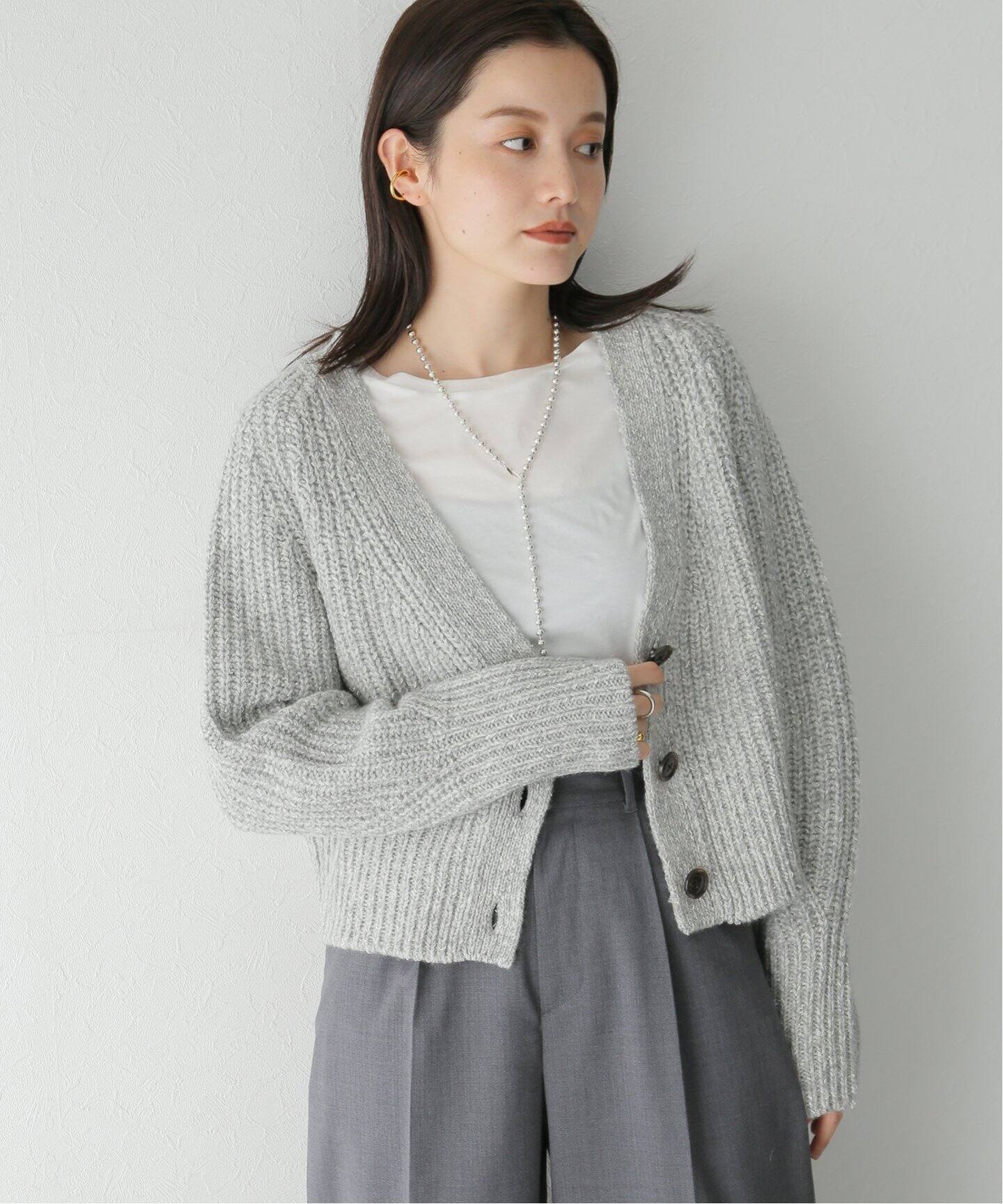 TICCA / ティッカ】ラメVネックカーディガン(TBCA-312)（カーディガン 