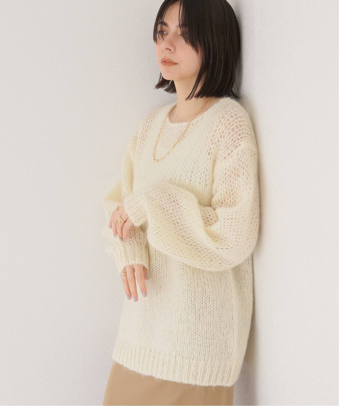 CLANE / クラネ】HALF SHEER LOOSE MOHAIR KNIT TOPS（ニット  