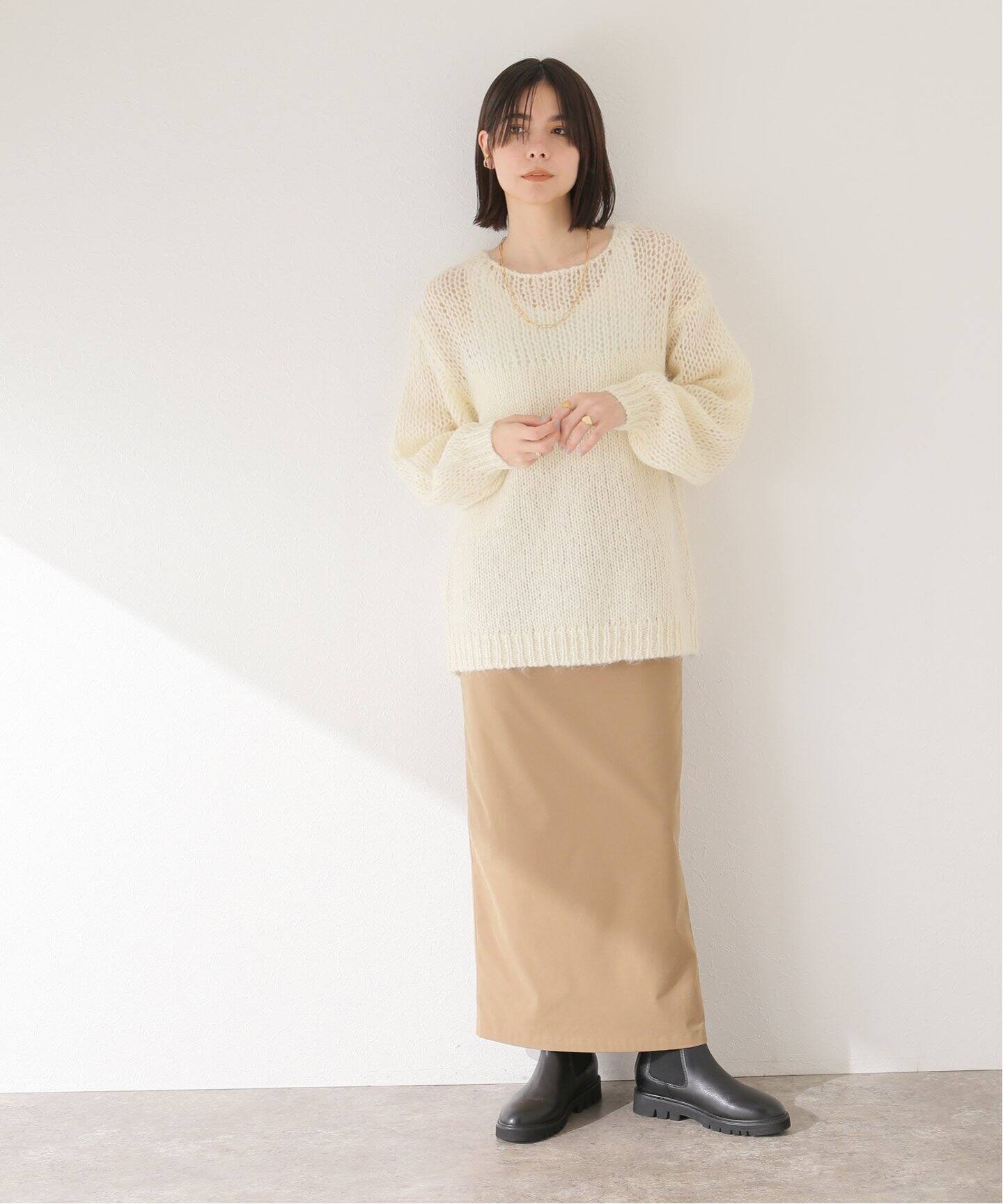 CLANE / クラネ】HALF SHEER LOOSE MOHAIR KNIT TOPS（ニット 