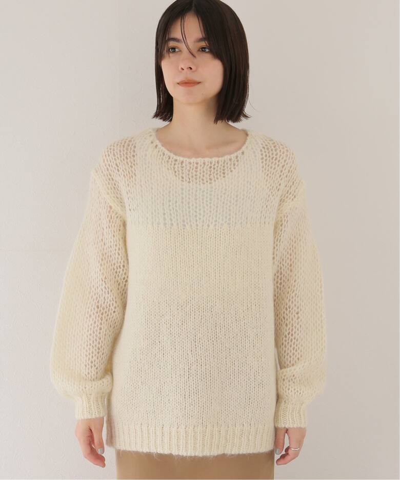 CLANE / クラネ】HALF SHEER LOOSE MOHAIR KNIT TOPS（ニット 